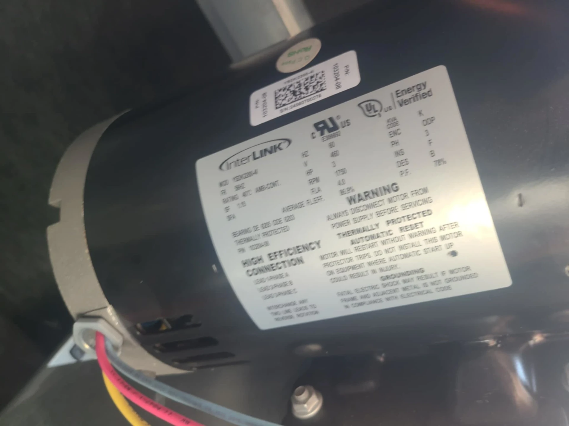 Emergency blower motor replacement on commercial HVAC system in Oologah
