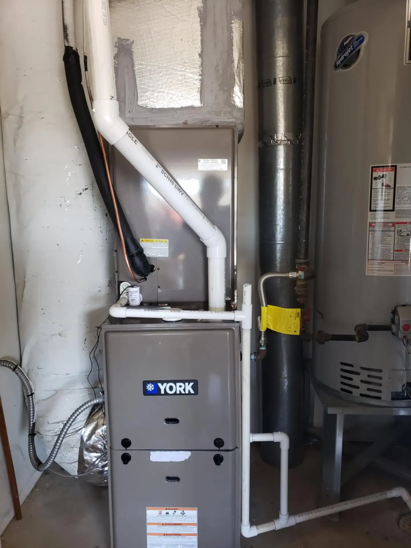 York High-Efficiency Furnace Installation Rogers County High-efficiency York furnace system installed in Claremore Oklahoma residence